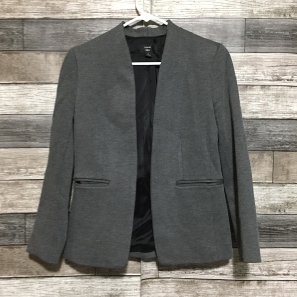 J Crew 365 Going Out Blazer Open Front Jacket Women’s 2 Gray - Picture 3 of 8